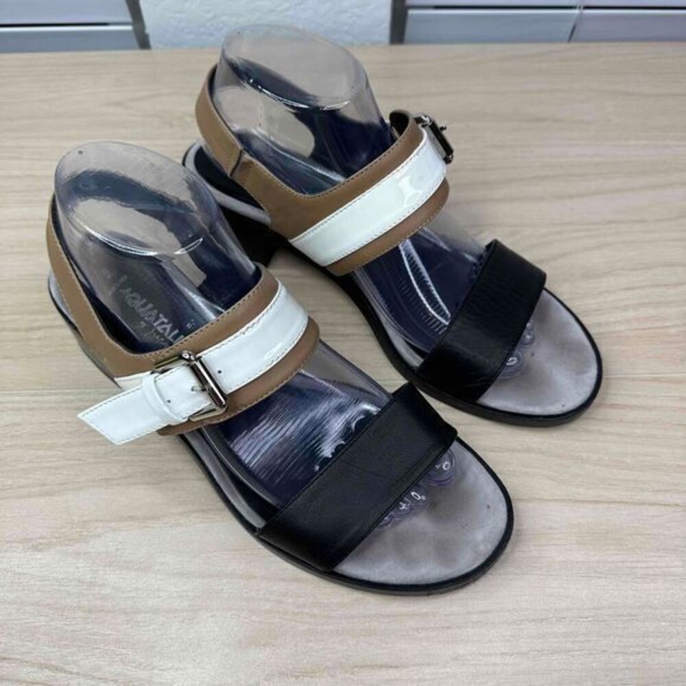 Aquatalia Shoes Women's 8.5 Color Block Strappy Slingback Open‎ Toe Sandals